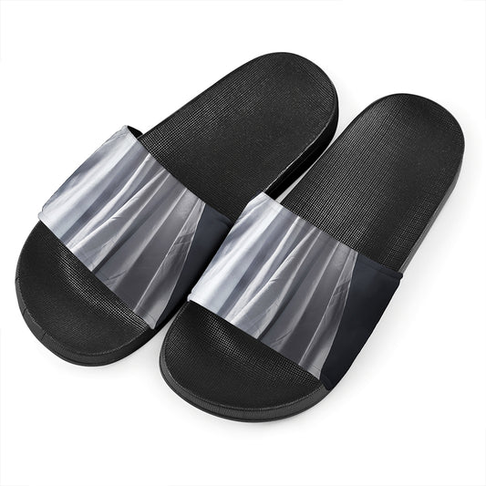 Scary Ghost 3D Print Black Slide Sandals
