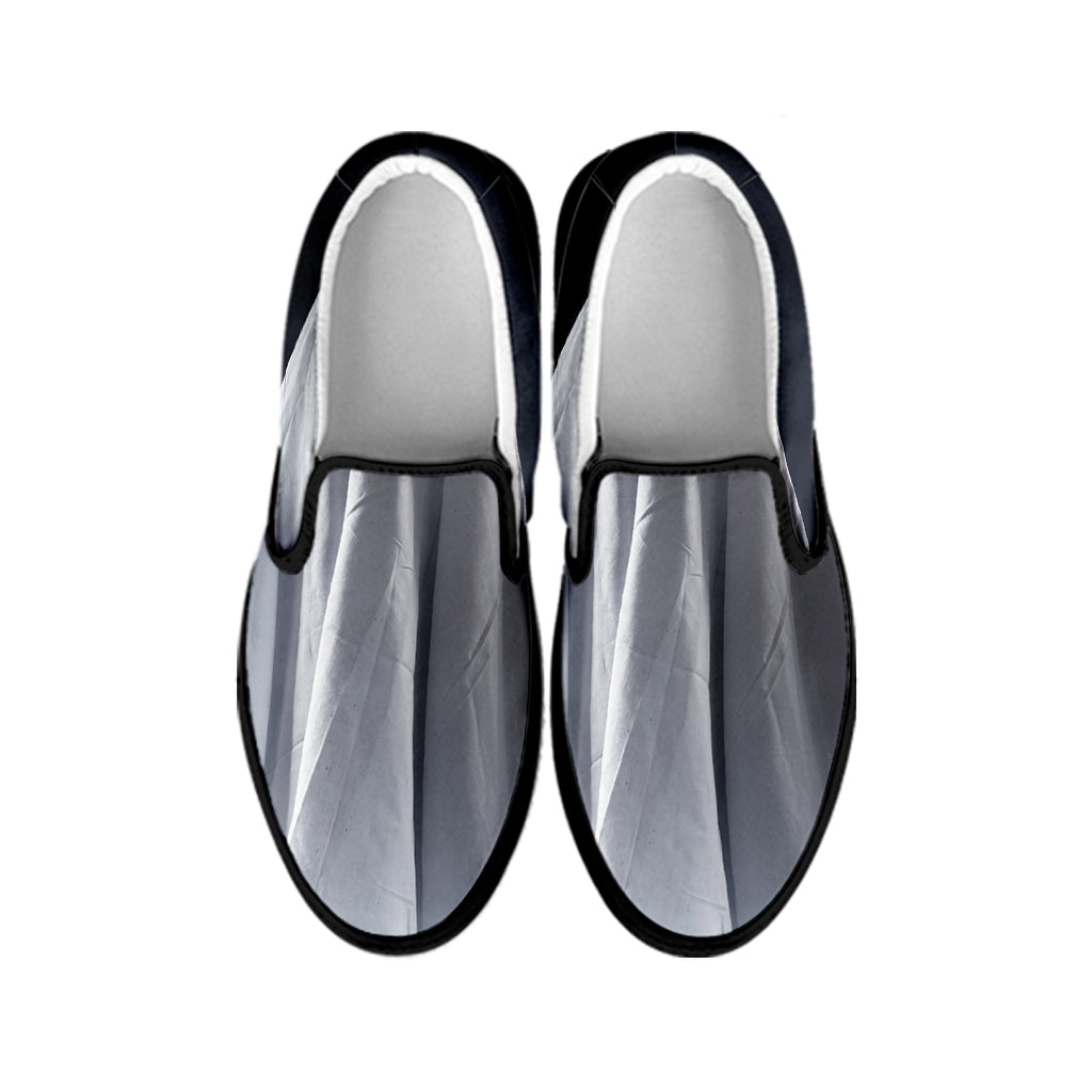 Scary Ghost 3D Print Black Slip On Shoes