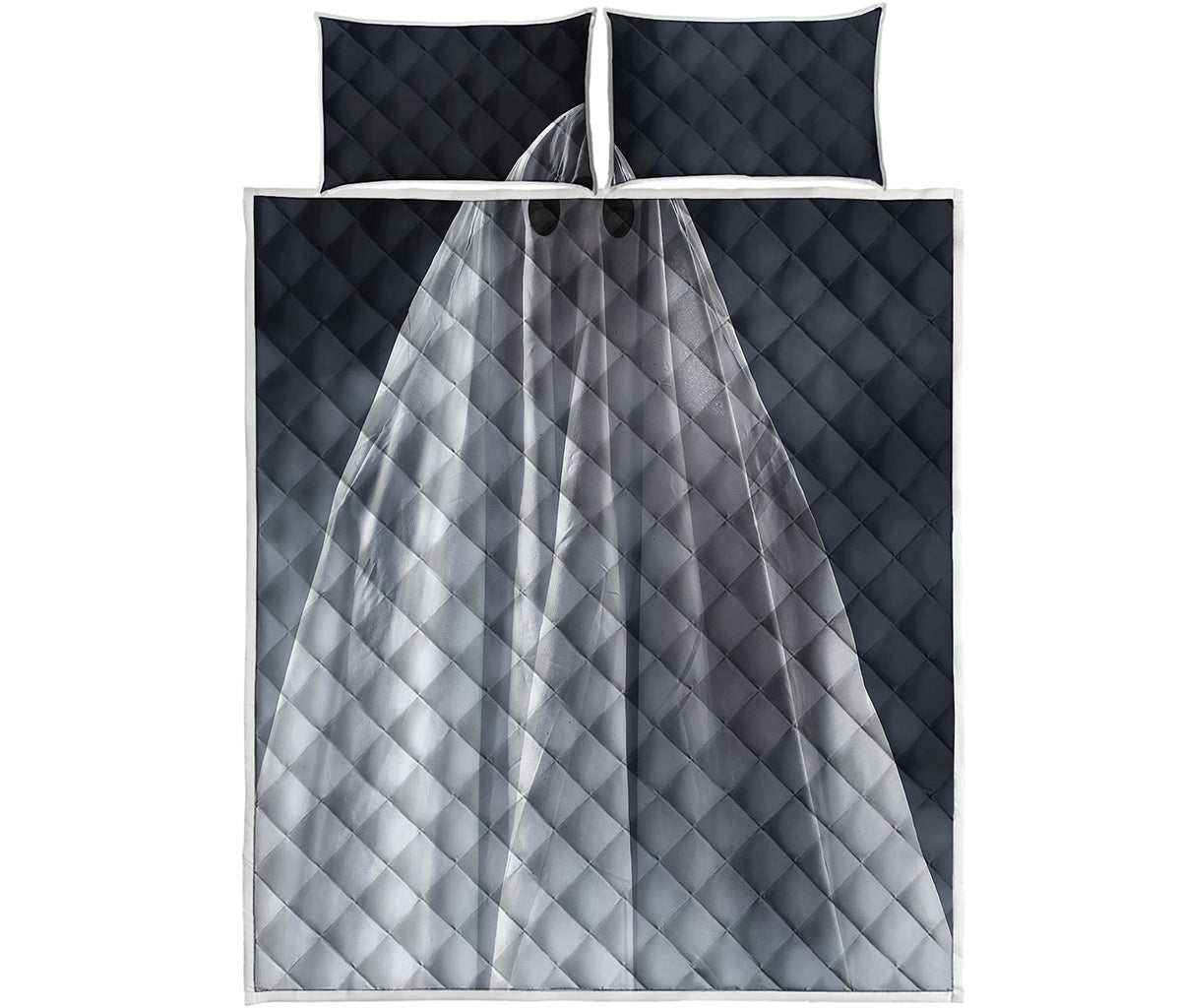Scary Ghost 3D Print Quilt Bed Set