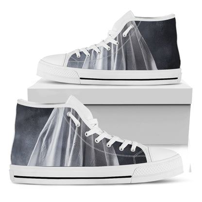 Scary Ghost 3D Print White High Top Shoes