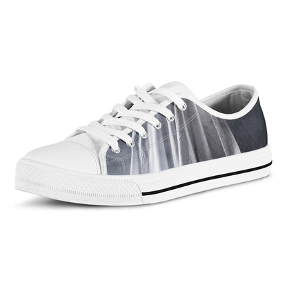 Scary Ghost 3D Print White Low Top Shoes