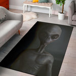 Scary Grey Alien 3D Print Area Rug