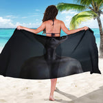Scary Grey Alien 3D Print Beach Sarong Wrap