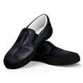 Scary Grey Alien 3D Print Black Slip On Sneakers