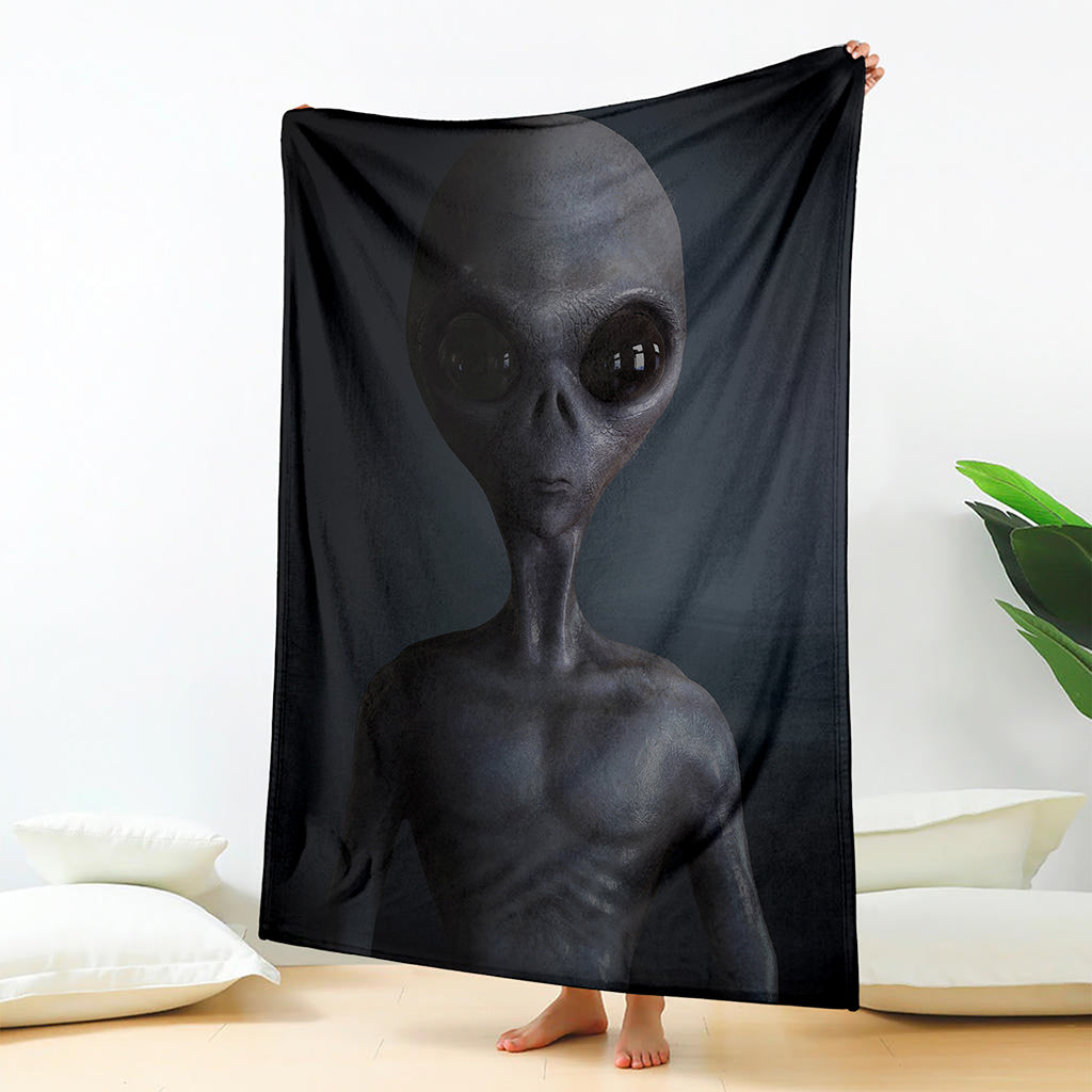 Scary Grey Alien 3D Print Blanket