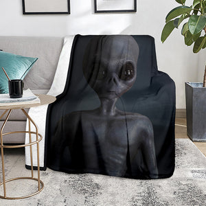 Scary Grey Alien 3D Print Blanket