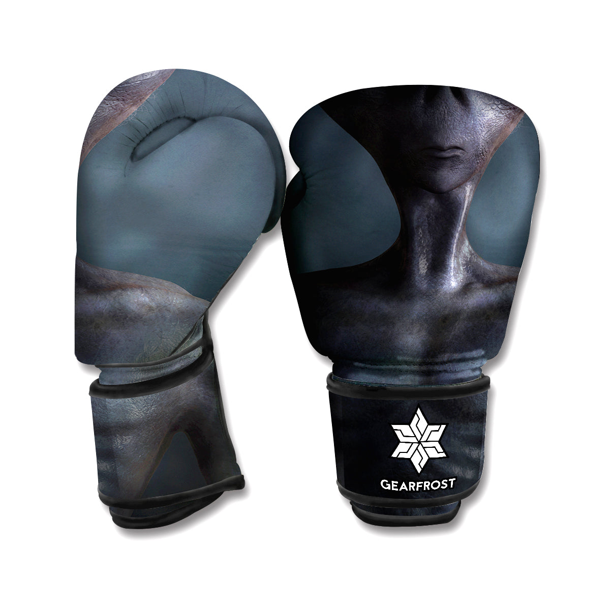 Scary Grey Alien 3D Print Boxing Gloves