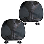 Scary Grey Alien 3D Print Car Headrest Covers