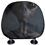 Scary Grey Alien 3D Print Car Headrest Covers