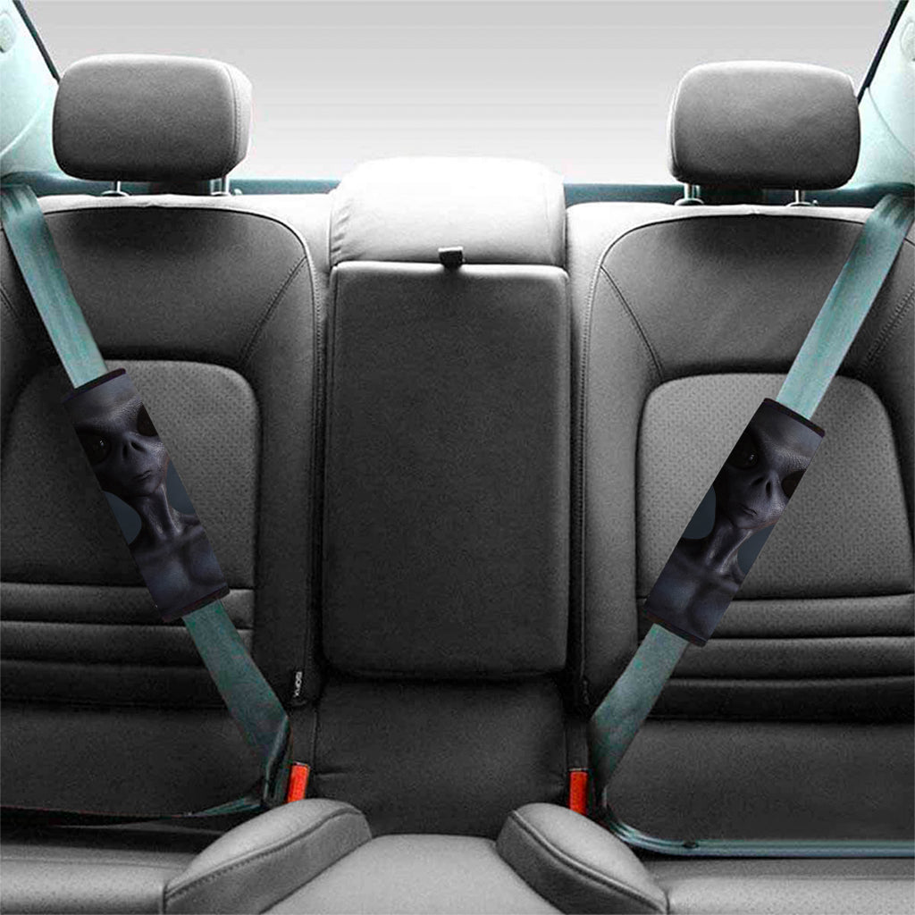 Scary Grey Alien 3D Print Car Seat Belt Covers