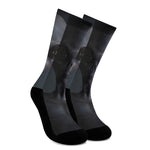 Scary Grey Alien 3D Print Crew Socks