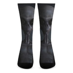 Scary Grey Alien 3D Print Crew Socks