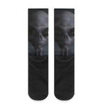 Scary Grey Alien 3D Print Crew Socks