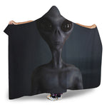Scary Grey Alien 3D Print Hooded Blanket
