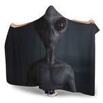 Scary Grey Alien 3D Print Hooded Blanket