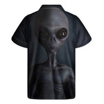 Scary Grey Alien 3D Print Men's Short Sleeve Shirt