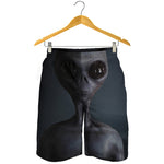 Scary Grey Alien 3D Print Men's Shorts