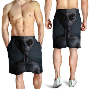 Scary Grey Alien 3D Print Men's Shorts