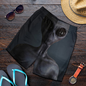 Scary Grey Alien 3D Print Men's Shorts