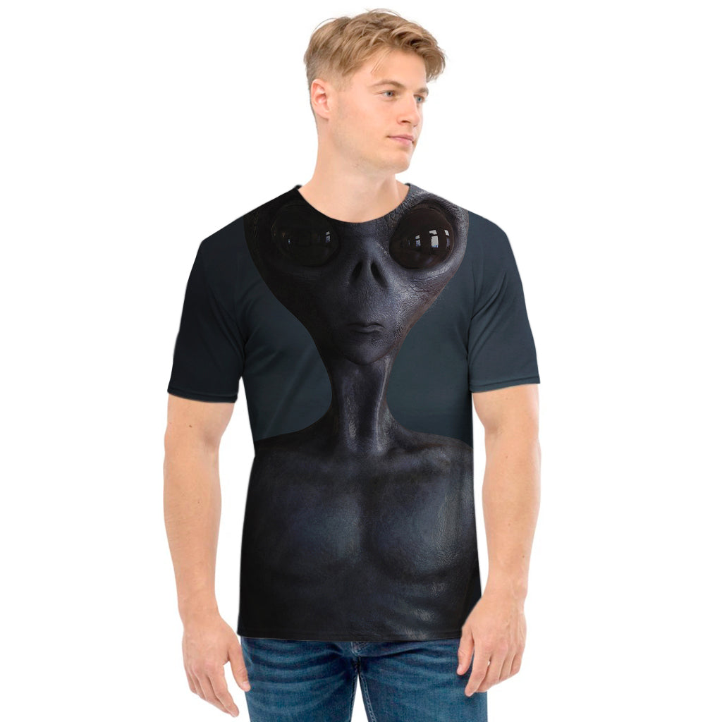 Scary Grey Alien 3D Print Men's T-Shirt