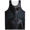 Scary Grey Alien 3D Print Men's Tank Top