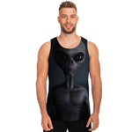 Scary Grey Alien 3D Print Men's Tank Top