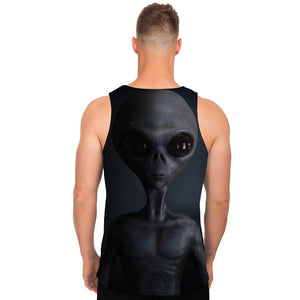 Scary Grey Alien 3D Print Men's Tank Top