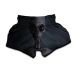 Scary Grey Alien 3D Print Muay Thai Boxing Shorts