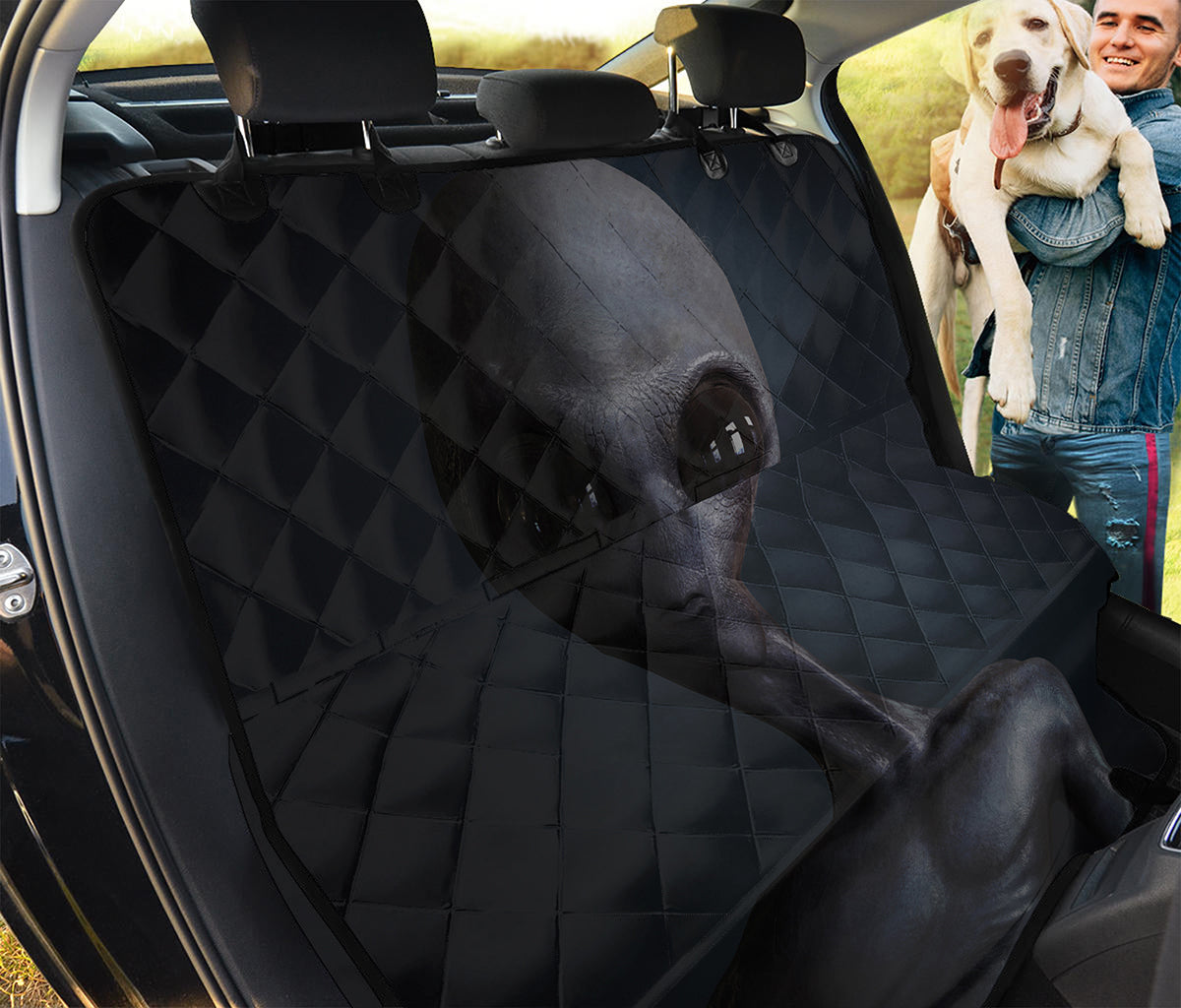 Scary Grey Alien 3D Print Pet Car Back Seat Cover