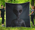 Scary Grey Alien 3D Print Quilt