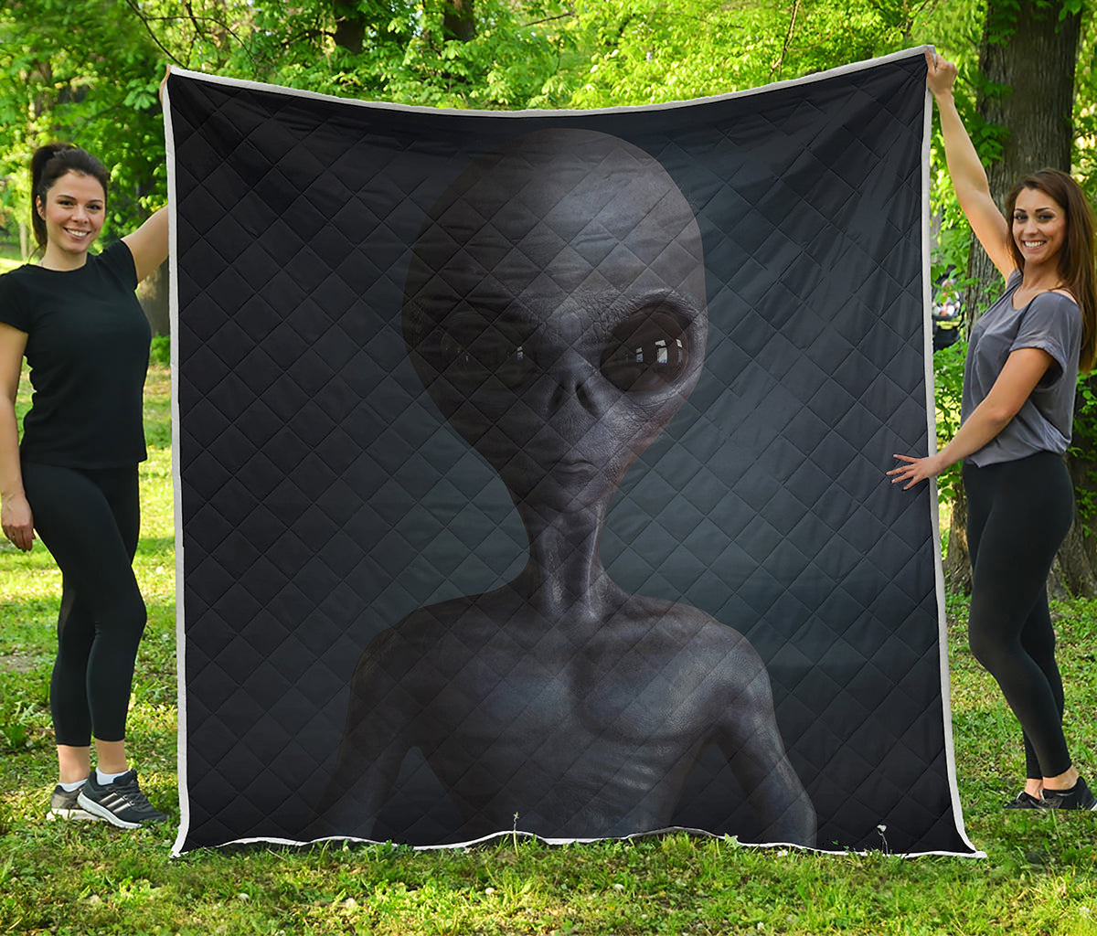 Scary Grey Alien 3D Print Quilt