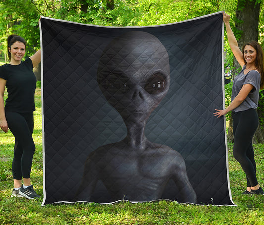 Scary Grey Alien 3D Print Quilt
