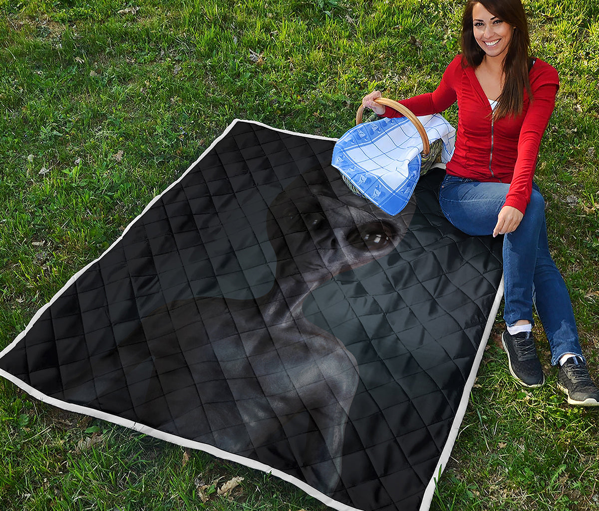 Scary Grey Alien 3D Print Quilt