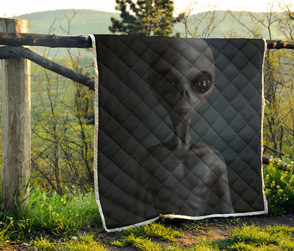 Scary Grey Alien 3D Print Quilt