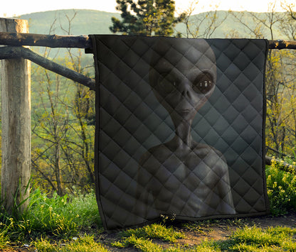 Scary Grey Alien 3D Print Quilt
