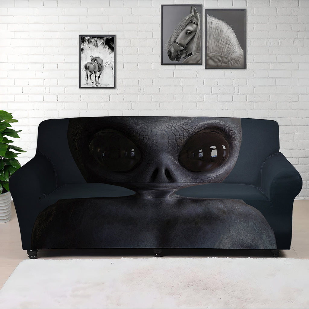 Scary Grey Alien 3D Print Sofa Cover