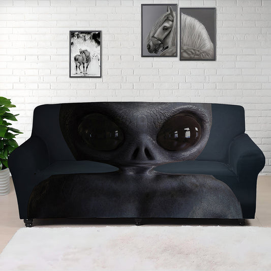 Scary Grey Alien 3D Print Sofa Cover