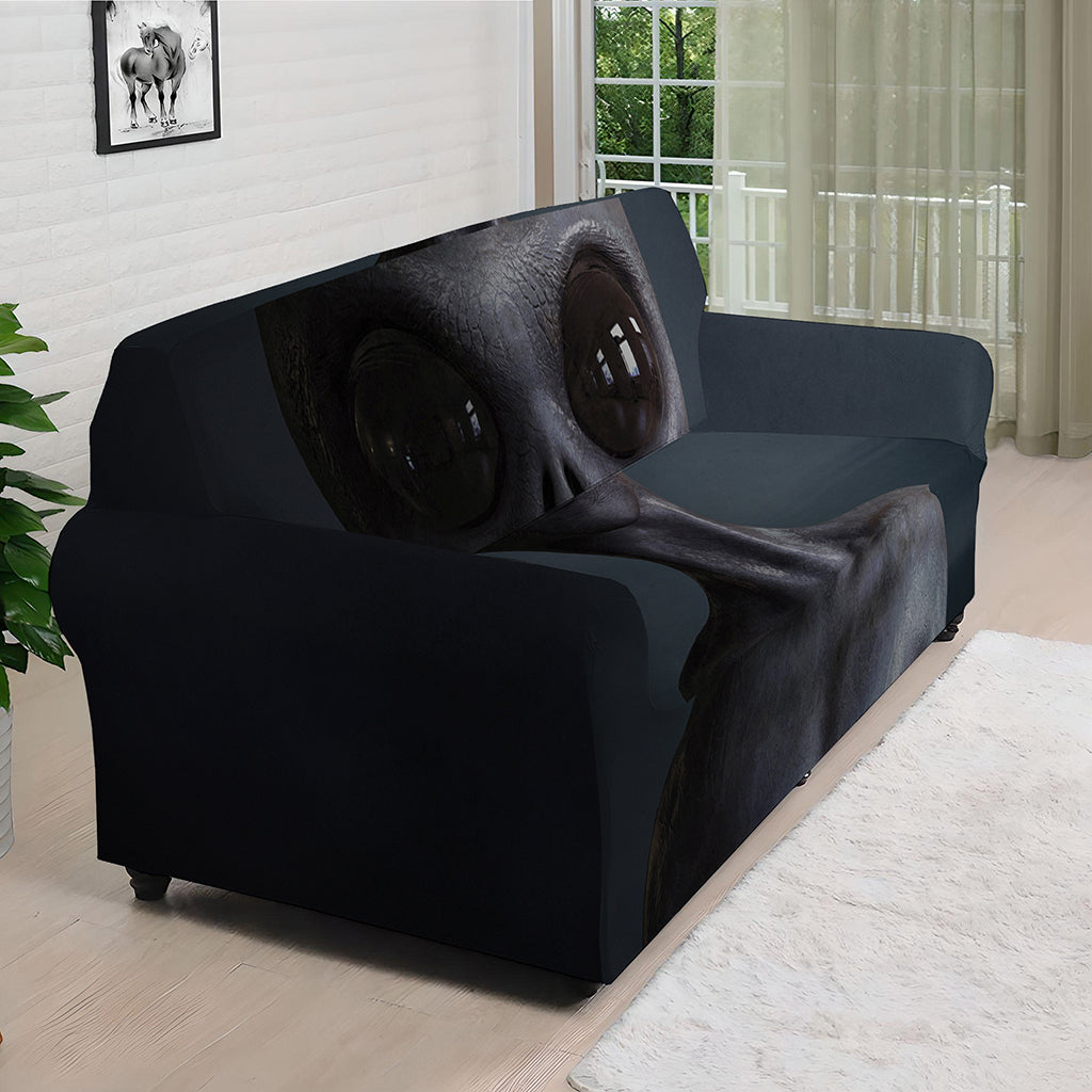 Scary Grey Alien 3D Print Sofa Cover