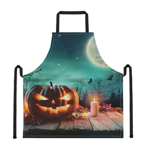 Scary Halloween Pumpkin Print Apron