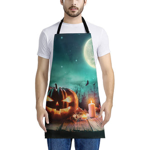 Scary Halloween Pumpkin Print Apron