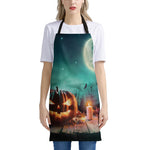 Scary Halloween Pumpkin Print Apron