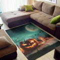 Scary Halloween Pumpkin Print Floor Mat