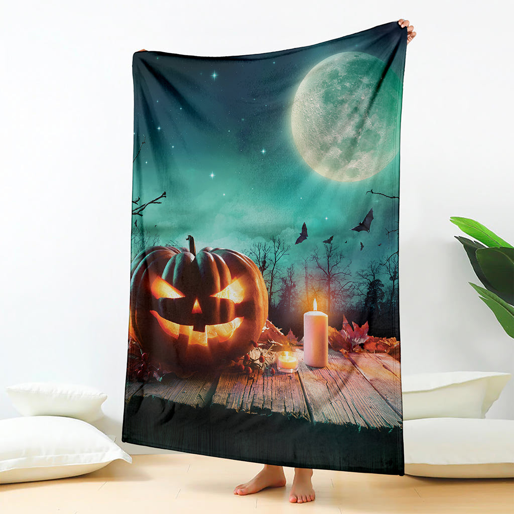 Scary Halloween Pumpkin Print Blanket