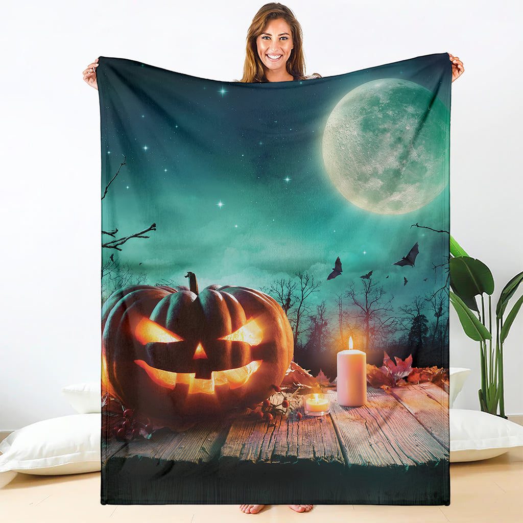 Scary Halloween Pumpkin Print Blanket