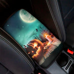 Scary Halloween Pumpkin Print Car Center Console Cover