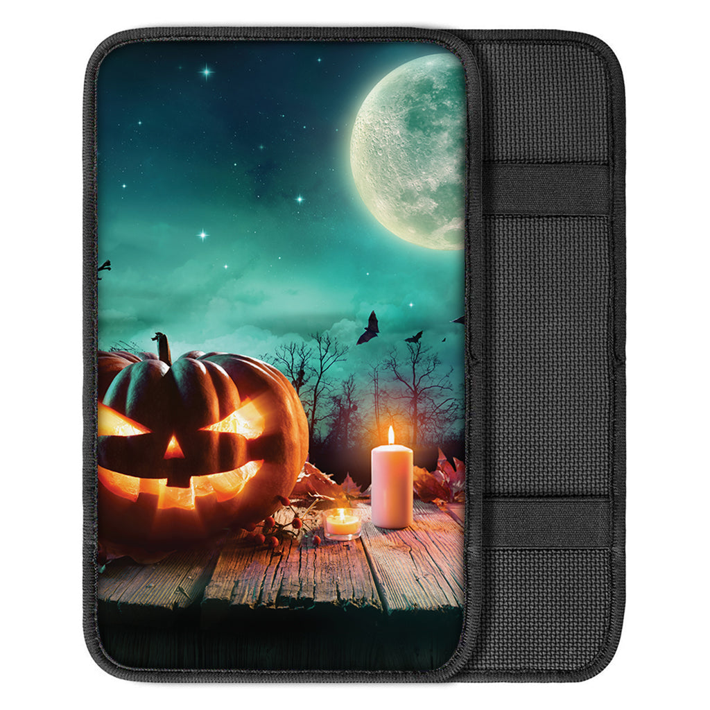 Scary Halloween Pumpkin Print Car Center Console Cover