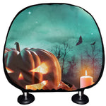 Scary Halloween Pumpkin Print Car Headrest Covers