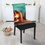 Scary Halloween Pumpkin Print Dining Chair Slipcover