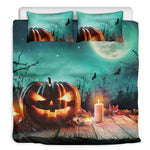 Scary Halloween Pumpkin Print Duvet Cover Bedding Set