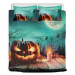 Scary Halloween Pumpkin Print Duvet Cover Bedding Set